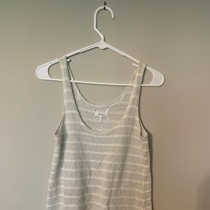 Grey and white striped tank top